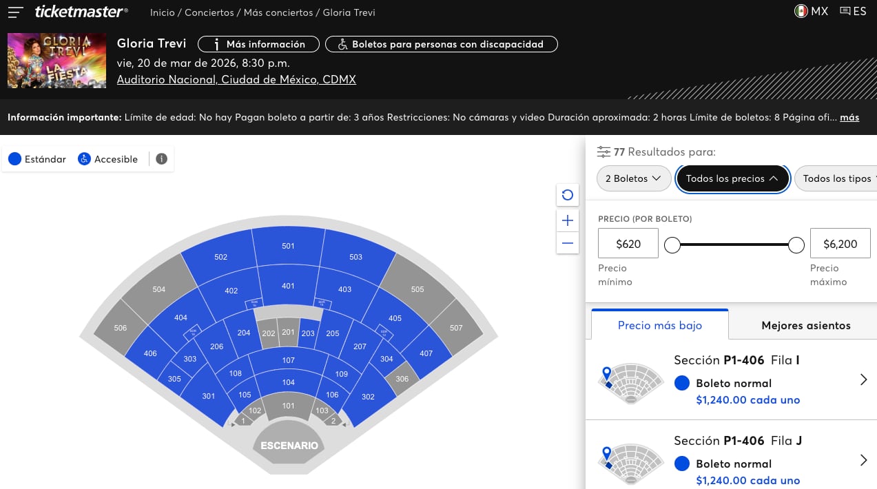 Aún hay boletos para el concierto de Gloria Trevi
