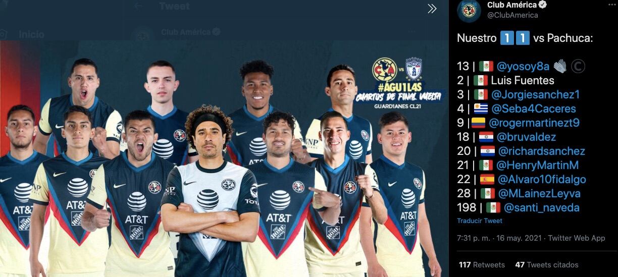 Alineación del América