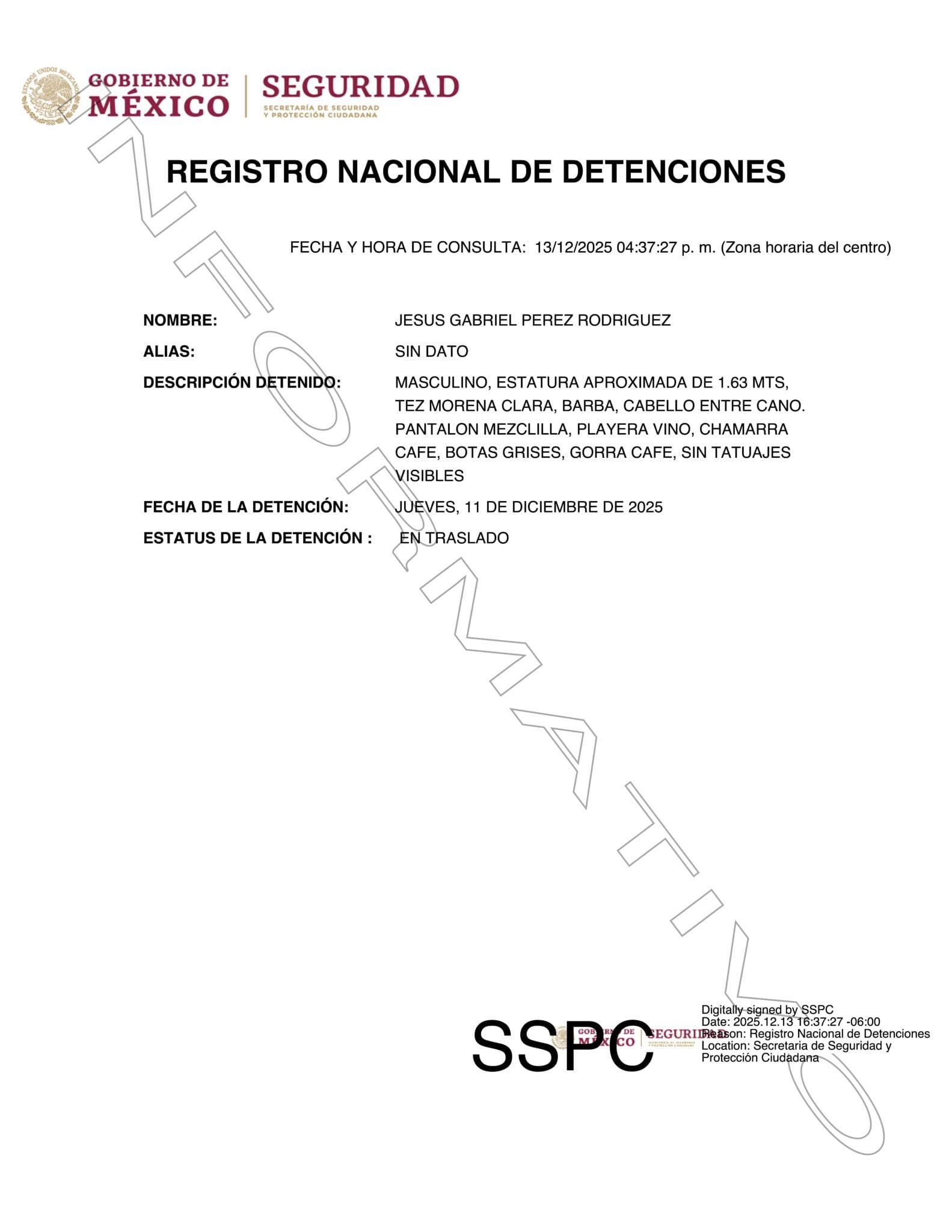 Jesús Gabriel Pérez Rodríguez, detenido por corrupción y vínculos con García Luna y Víctor Álvarez Puga