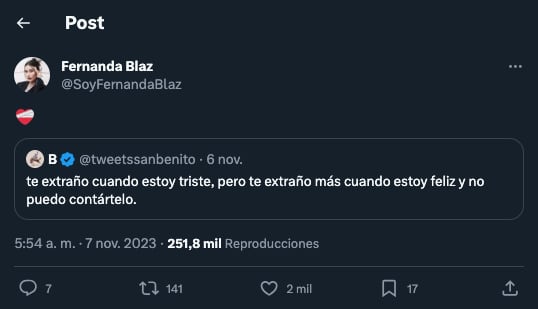 Fernanda Blaz cuenta su versión de la ruptura con Werevertumorro