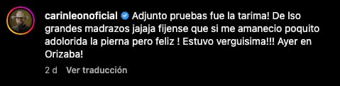 Carín León dice que sí quedó adolorido de su caída en Orizaba