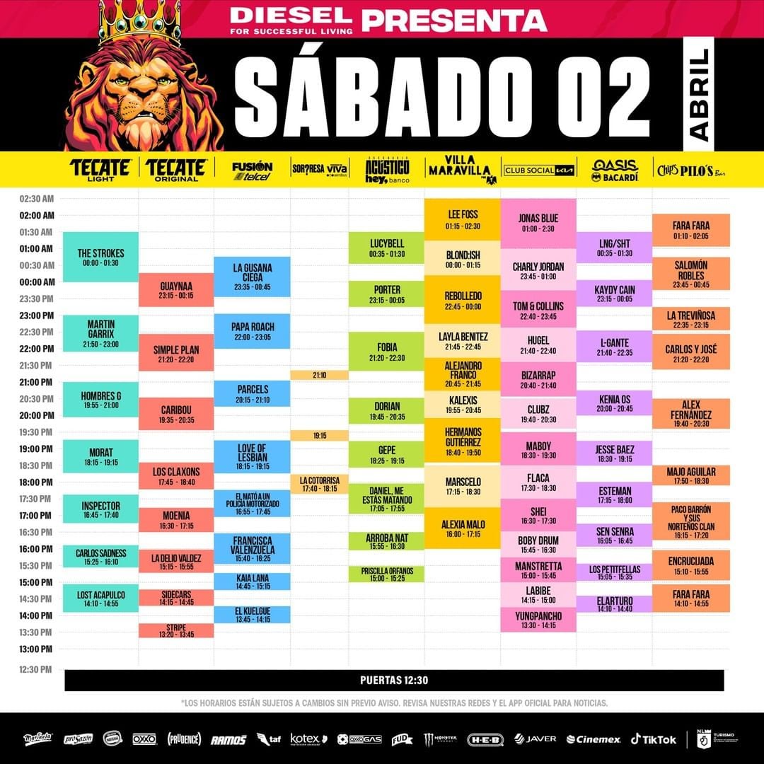 Tecate Pa'l Norte 2022 horarios