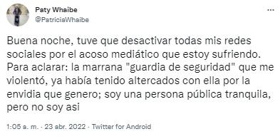 Tuit de Lady Escupitajo