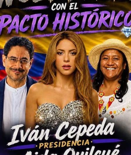 Uso de imagen de Shakira en campaña de Iván Cepeda por las elecciones de Colombia.