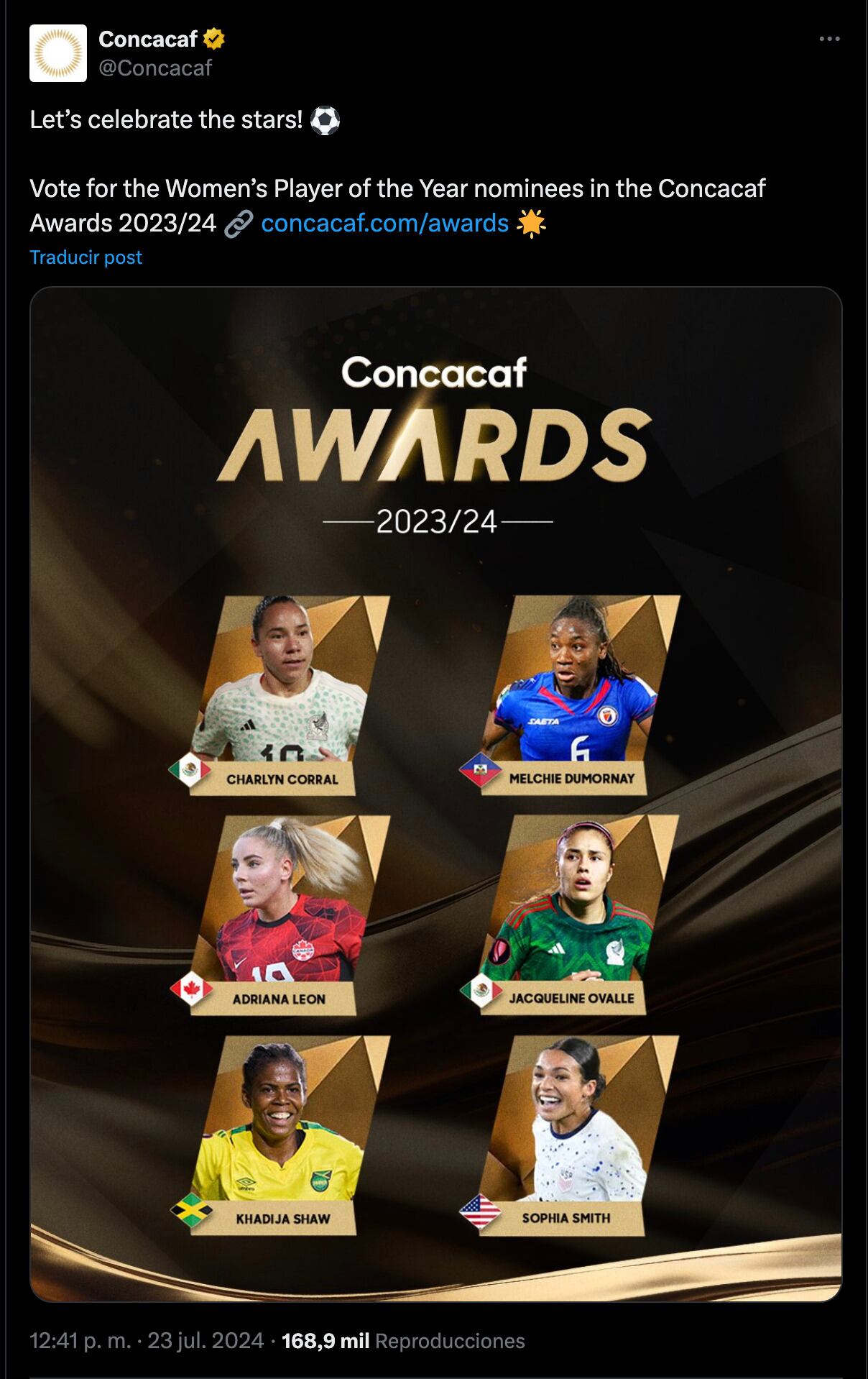 Lizbeth Ovalle nominada por la Concacaf.