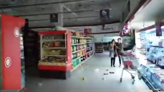 VIDEO: Así se vivió el sismo en un supermercado de Chile