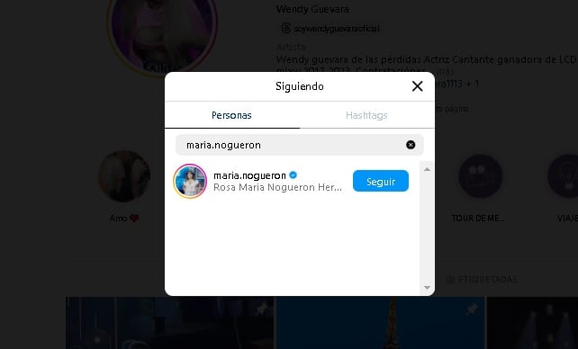 Wendy Guevara aún sigue a Rosa María Noguerón.