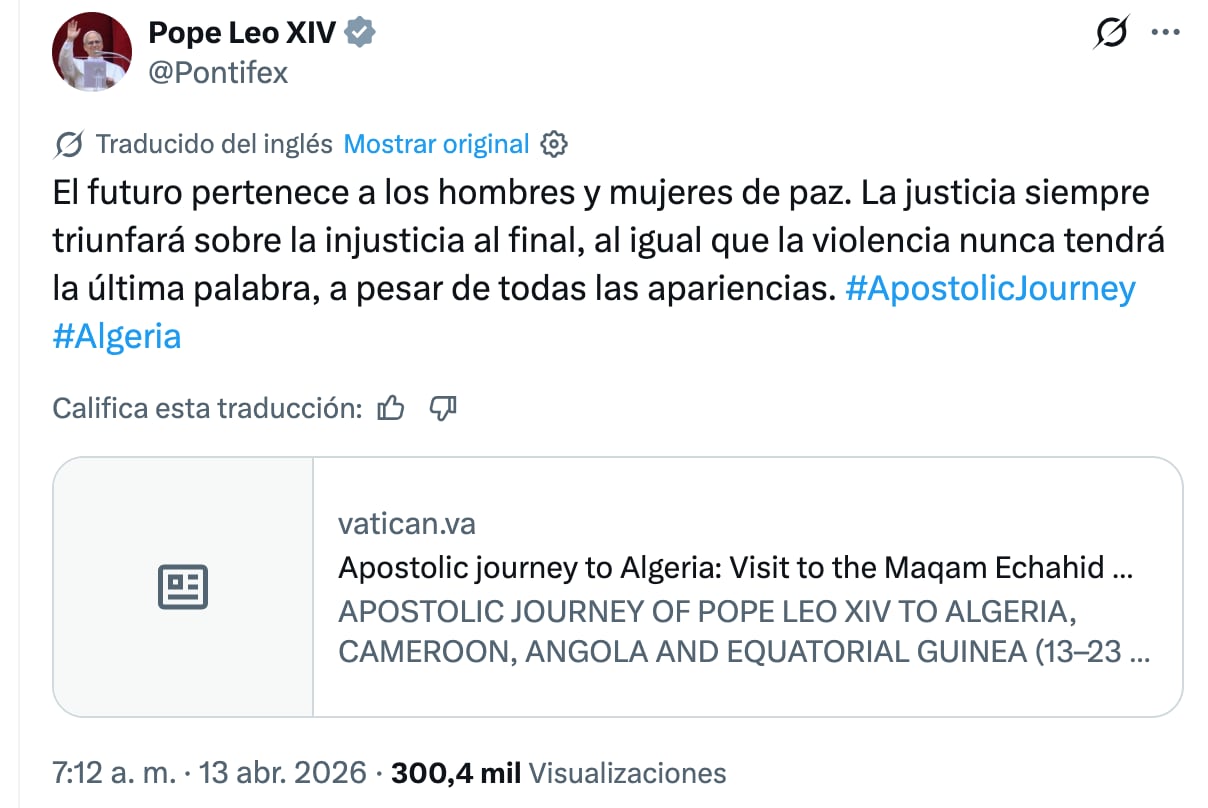Papa León XIV responde a Donald Trump