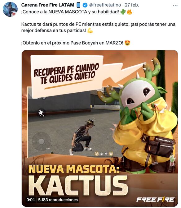 Free Fire revela su agenda semanal del 1 al 6 de marzo del 2023