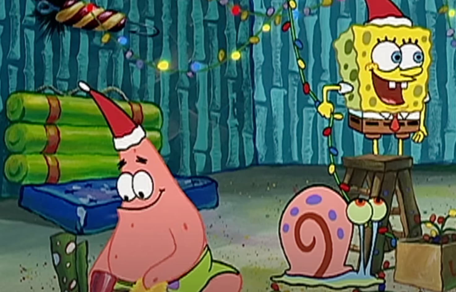 Bob Esponja celebra la Navidad
