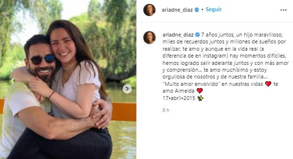 Ariadne Díaz y Marcus Ornellas de aniversario.