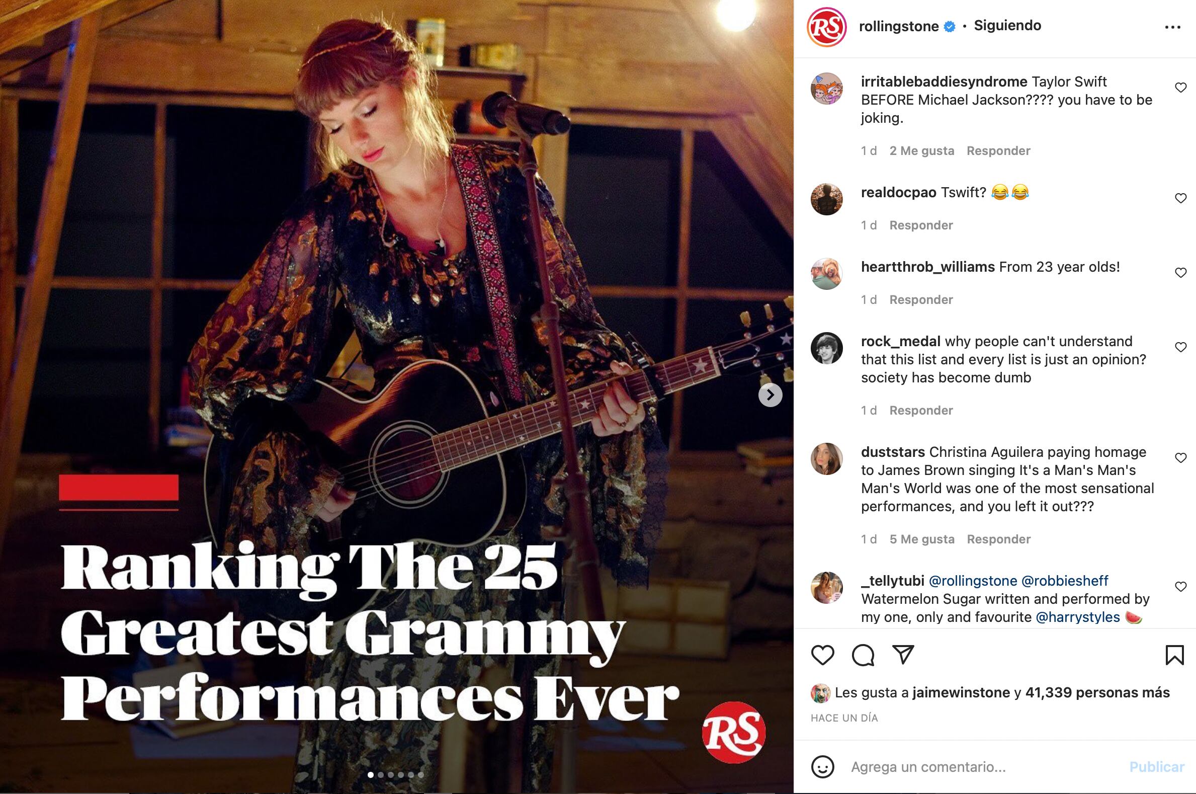 Pink se lanza contra Rolling Stone por no incluirla en las mejores presentaciones de los Grammy