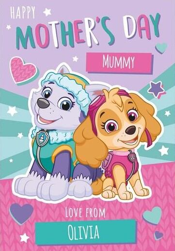 Tarjetas de Paw Patrol para el Día de las Madres