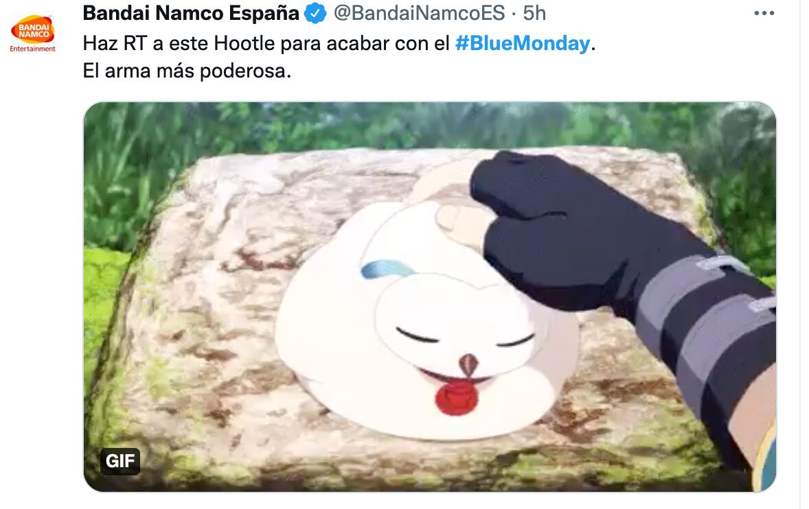 Bandai tuitea sobre el 'Blue Monday'