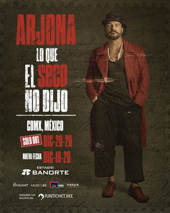 Ricardo Arjona abre nueva fecha en el Estadio Banorte