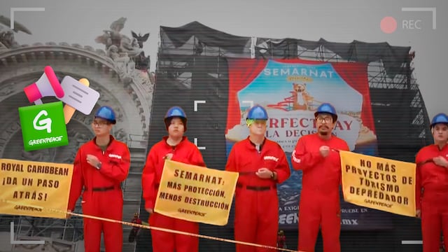 Greenpeace toma Bellas Artes por conflicto ambiental en Mahahual