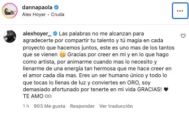 Alex Hoyer escribe amoroso mensaje a Danna Paola