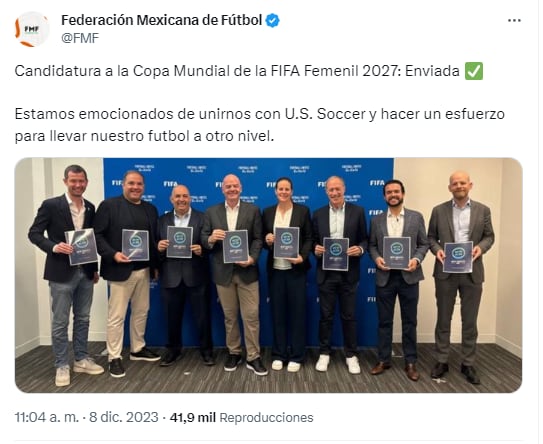FMF presenta candidatura Mundial 2027 femenil