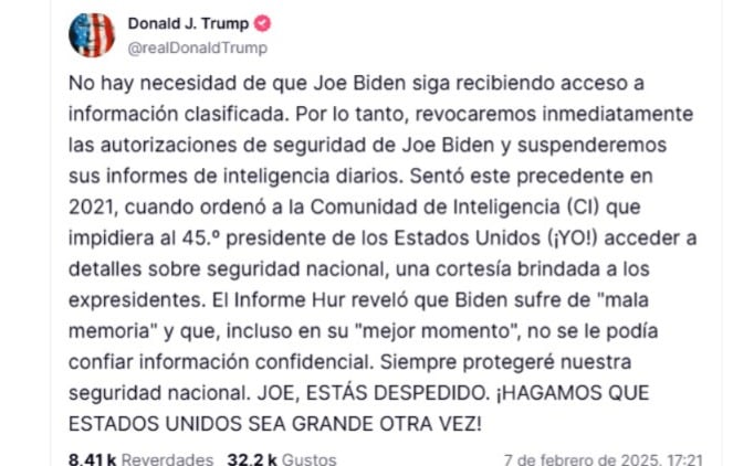 Donald Trump sigue los pasos de AMLO: Retiró la seguridad a Joe Biden