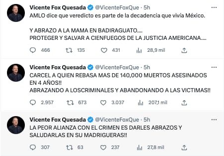 Vicente Fox responde a veredicto de Genaro García Luna