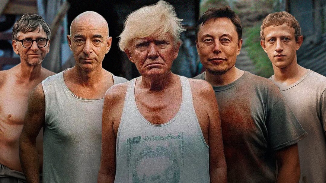 La inteligencia artificial se imagina cómo se verían Bill Gates, Elon Musk y otros millonarios si fueran pobres