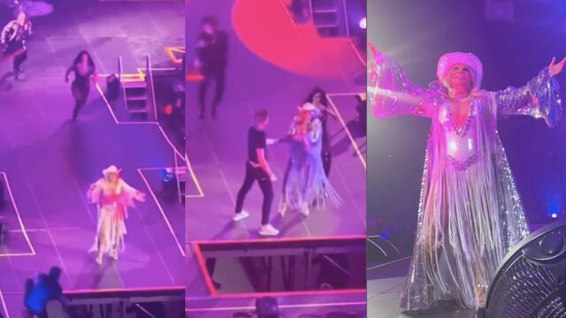 Laura León a punto de sufrir caída en los 90's Pop Tour