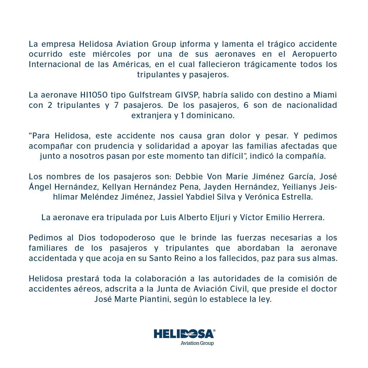 Comunicado Helidosa