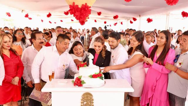 Evelyn Salgado celebró bodas colectivas por el el Día de San Valentín 2024