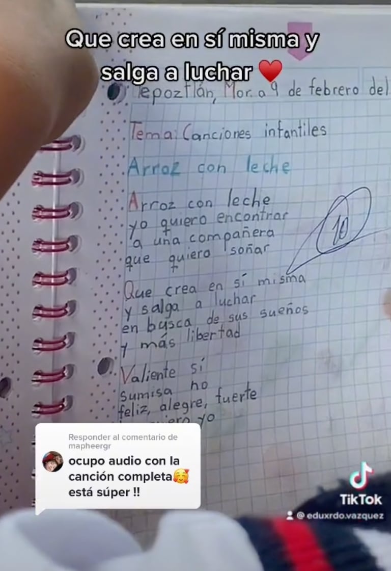 Letra modificada de la canción infantil