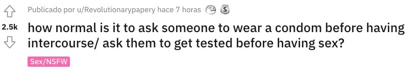 Pregunta en Reddit
