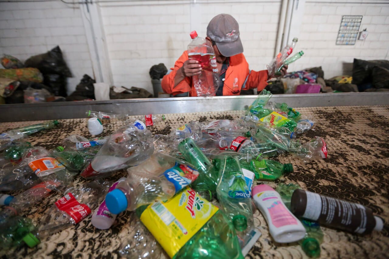 Reciclaje de plástico.