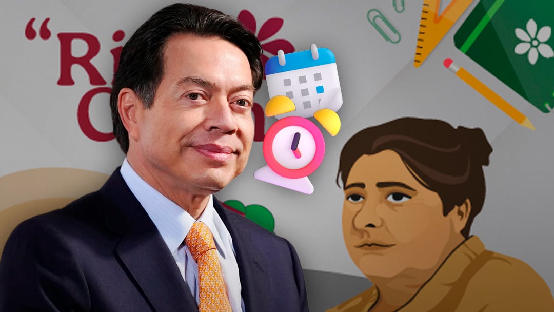 Mario Delgado, titular de la SEP, y la beca Rita Cetina