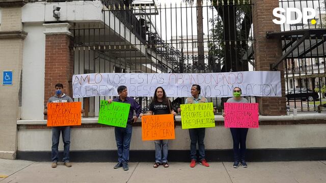 Protesta en la Segob.