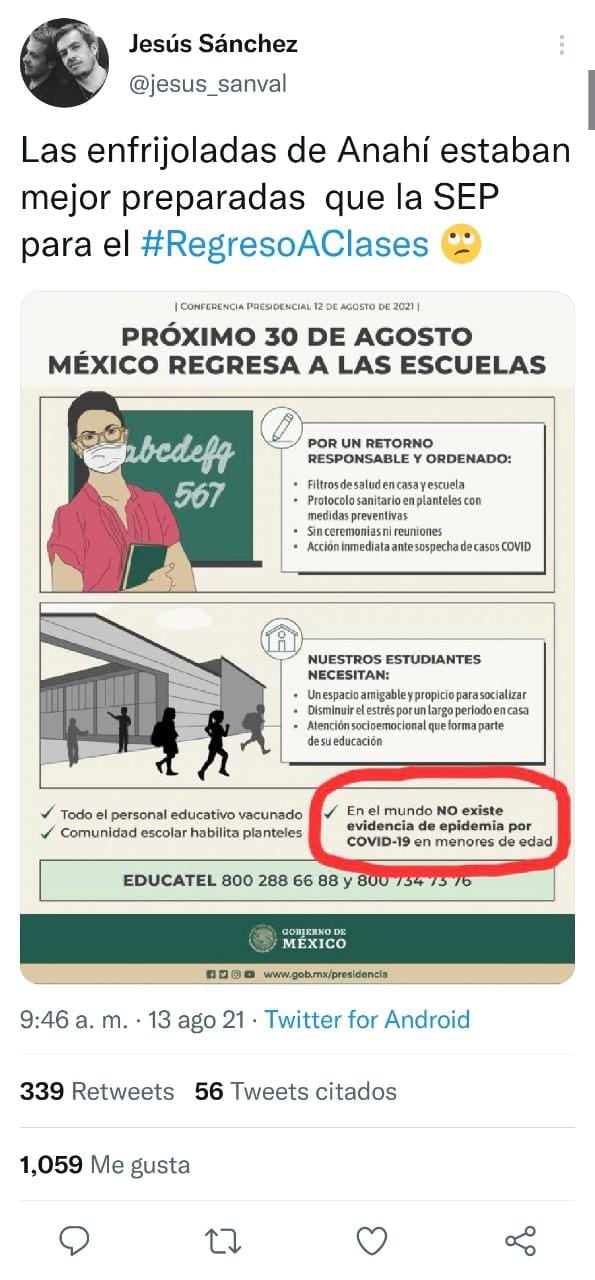 Publicación de Twitter