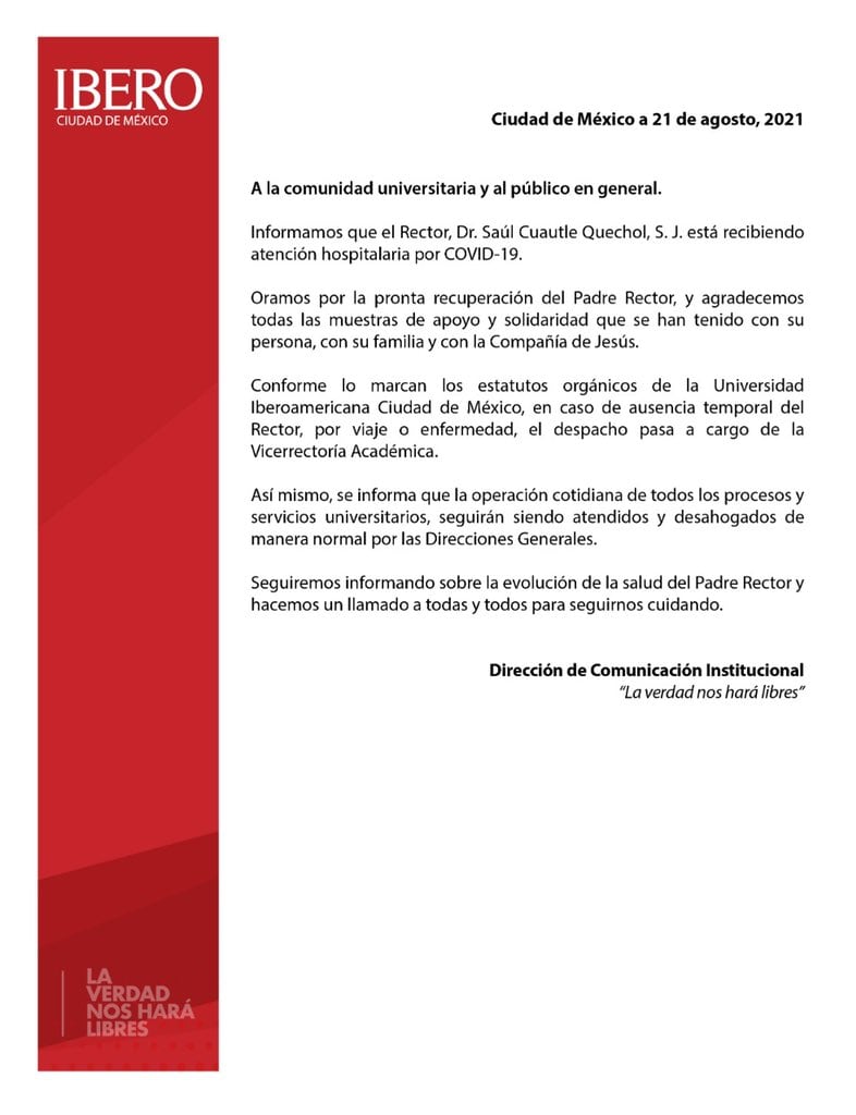Comunicado de la Ibero