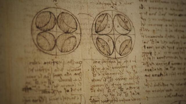 Dibujo del estudio del Codex Atlanticus por Leonardo de Vinci