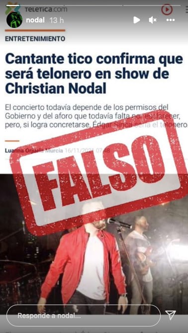 Christian Nodal desmiente a cantante que se promocionaba como su telonero