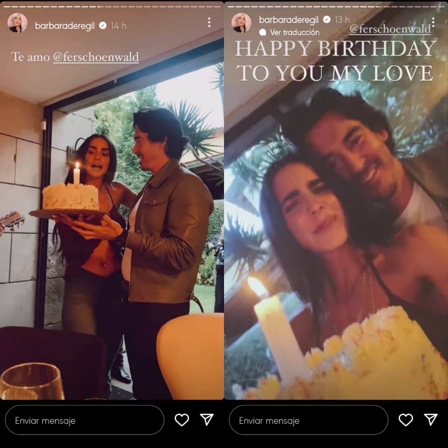 Bárbara de Regil festeja el cumpleaños Fernando Schoenwald.