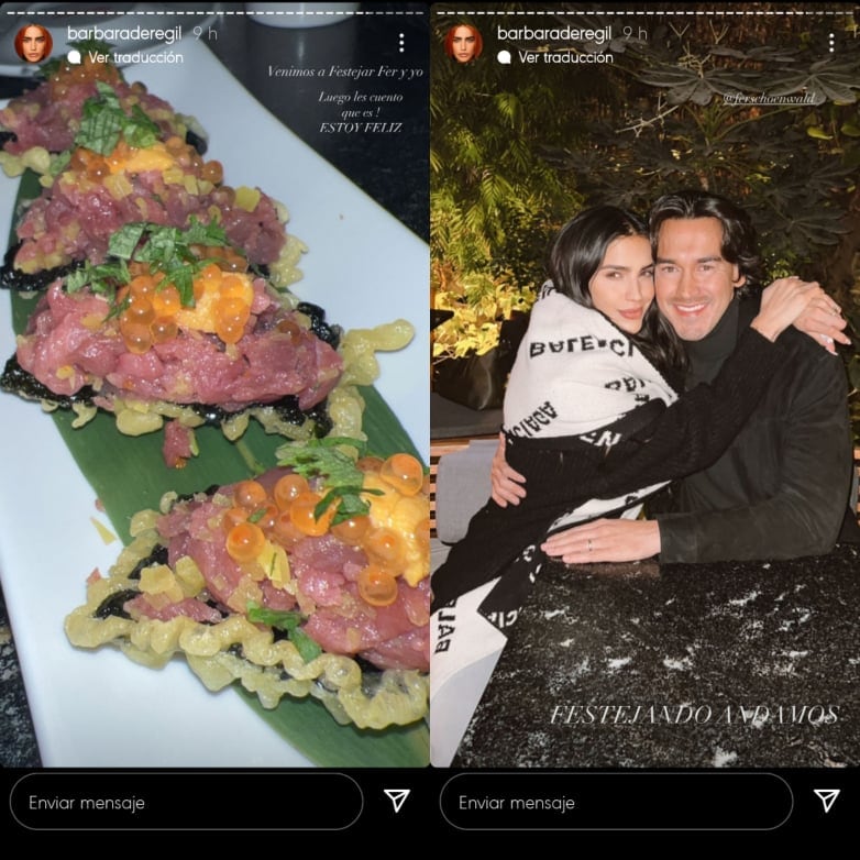 Bárbara de Regil en celebración con su esposo.