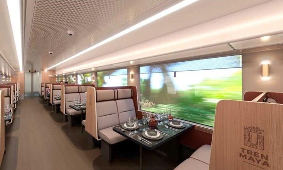 Interior de vagón de Tren Maya