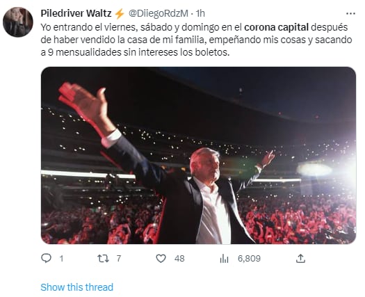 Memes por el cartel del Corona Capital 2023
