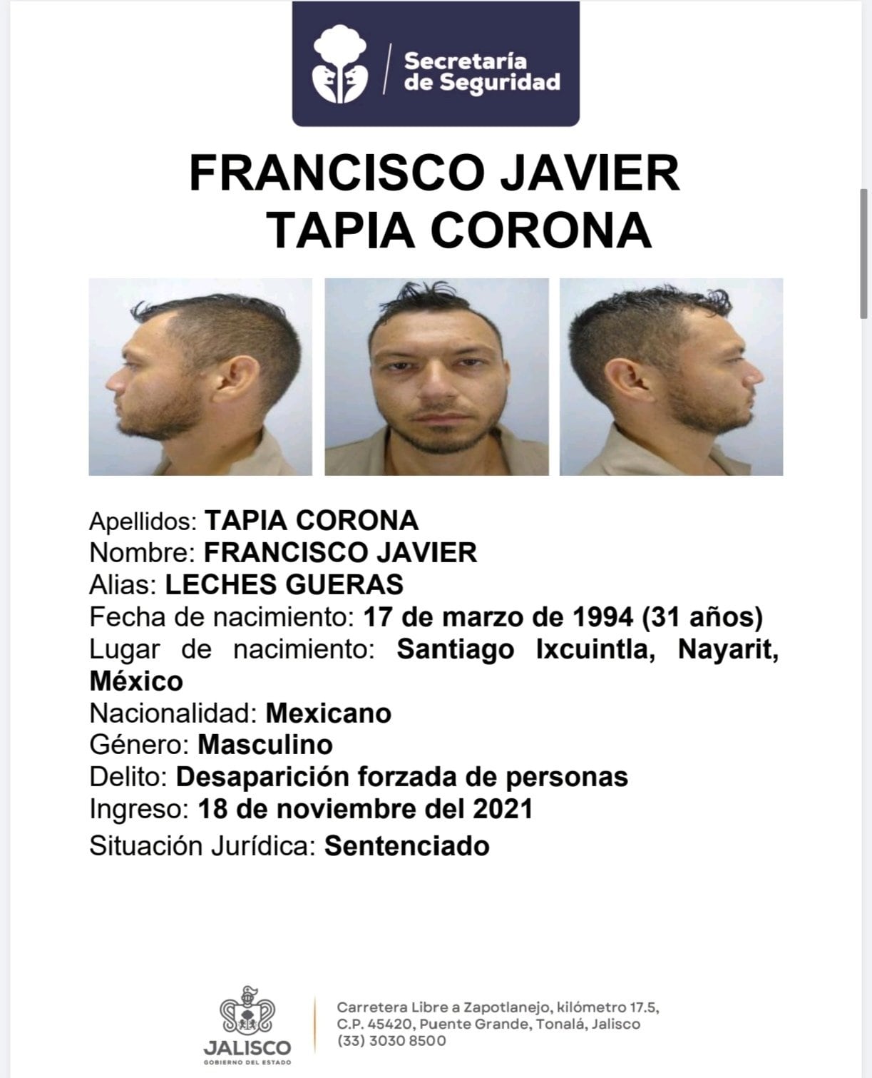 Ficha de Francisco Javier Tapia Corona