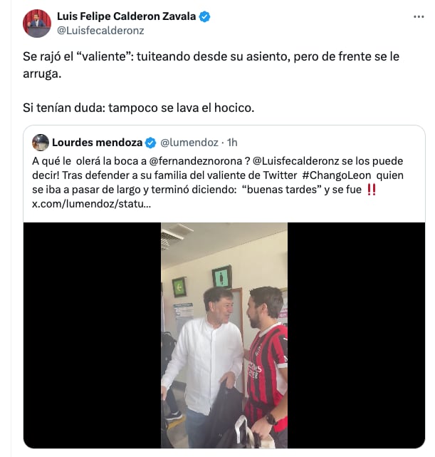 Hijo de Felipe Calderón confrontó a Noroña tras vuelo