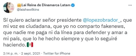 Laisha Wilkins niega que difunda fake news