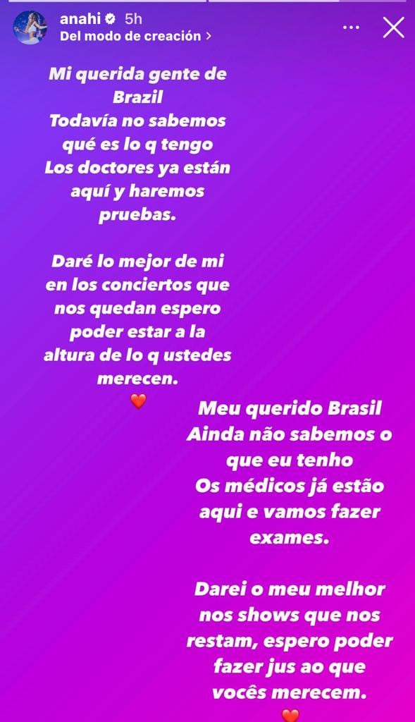 Anahí está muy enferma y envía preocupante mensaje para sus fans