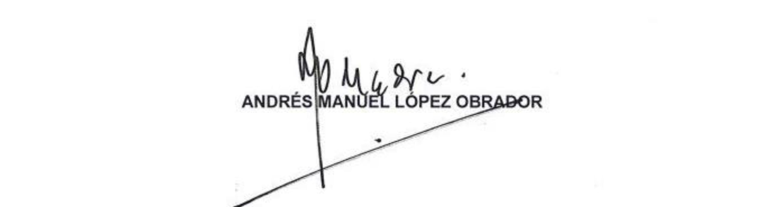 Así firma el presidente de México