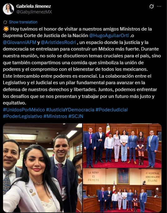 Gabriela Jiménez cambia a Harfuch por la ‘liga de la justicia’