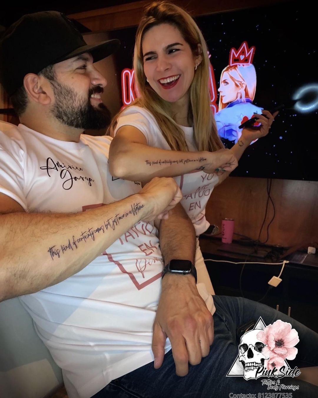 Karla Panini y Américo Garza se tatúan