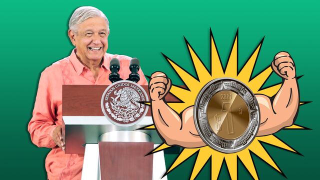 AMLO presume un "peso fortachón"