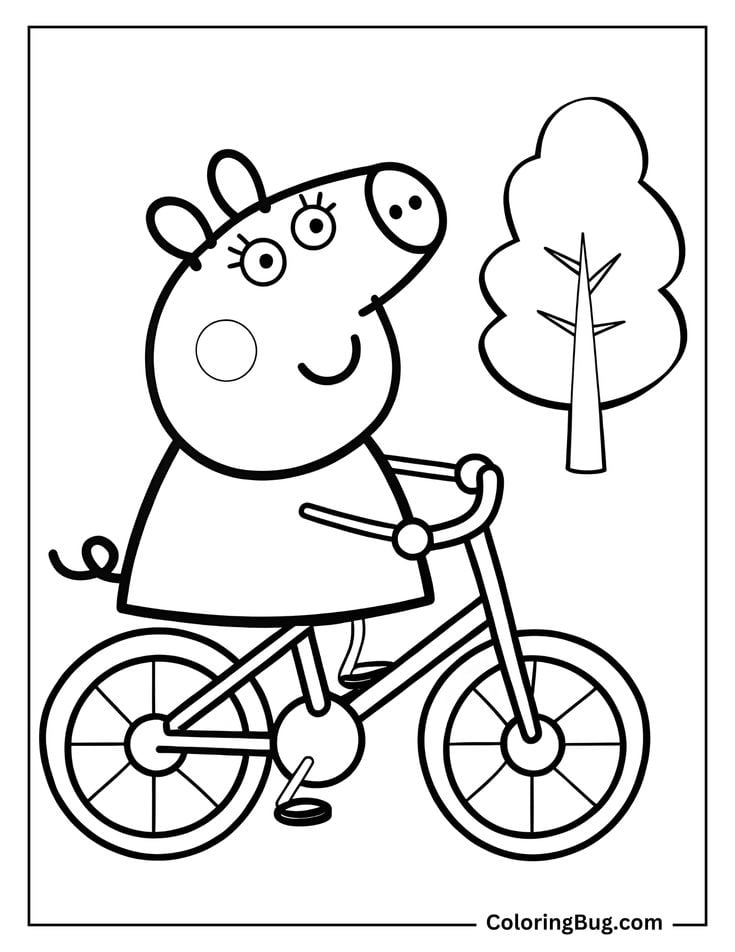 Dibujos de Peppa Pig en el bosque para colorear